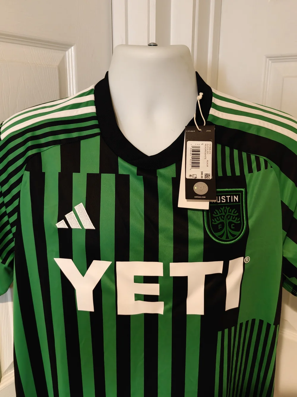 adidas Austin FC Yeti Green Black Soccer Jersey NWT Men’s Size XS MLS HI1835